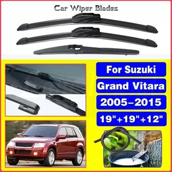 Щетки стеклоочистителя передние и задние для Suzuki Grand Vitara 2005-2015, 2013, 2014, 19 + 19 + 12 дюймов