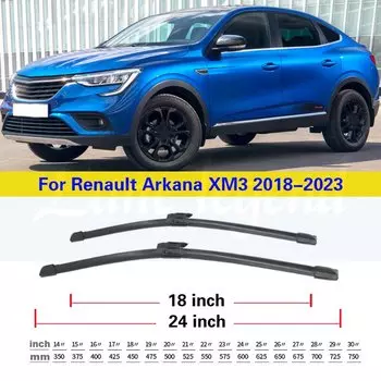 Щетки стеклоочистителя передние LHD для Renault Arkana XM3 2018-2023, щетки от дождя для лобового стекла, лобового стекла автомобиля, 2022, 2021, 24, 18 дюймов