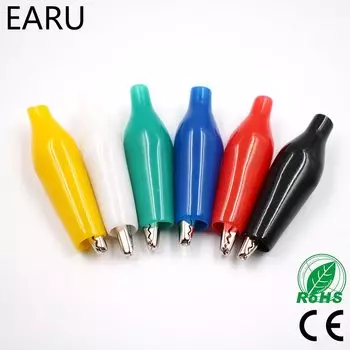 12 шт. изоляция металла Зажим-крокодил Электрический тест 28 мм свинцовый красочный красный черный синий зеленый белый желтый автомобильный разъем