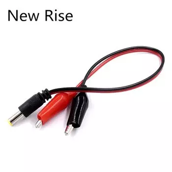 Щипковые зажимы New Rise для подключения 5.5*2.1 мм, 20 см, черные и красные