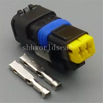 Shhworldsea 1 шт. 2-контактный/сторонний водонепроницаемый автомобильный женский разъем, фоторазъем с проводным отверстием 211PC022S0049