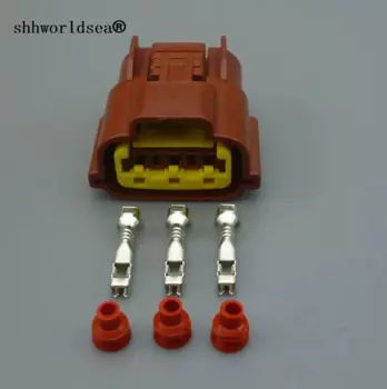 Shhworldsea 3-контактный 2,2 мм автоматический разъем провода датчика подходит для Renault для разъемов коричневого цвета Nissan 6098-0142 6189-0486