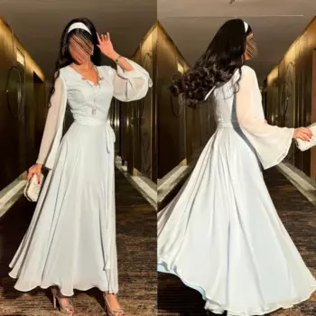 Шифоновое Платье-миди с V-образным вырезом