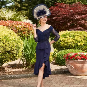 Шифоновое платье-Русалка с V-образным вырезом и рукавом