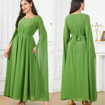 Шифоновое платье с драпировкой и вышивкой, вечернее трапециевидное платье с круглым вырезом на заказ, платье миди