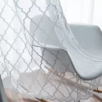 Шифоновые шторы tounw просвечивающиеся белые