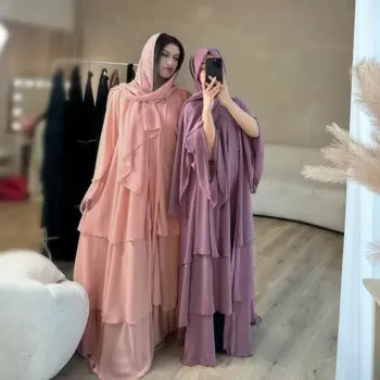 Шифоновый открытый кардиган Абая, мусульманские абайи для женщин, Дубай, роскошная Турция, Ид, исламская одежда, кафтан, халат, кимоно Femme Musulmane