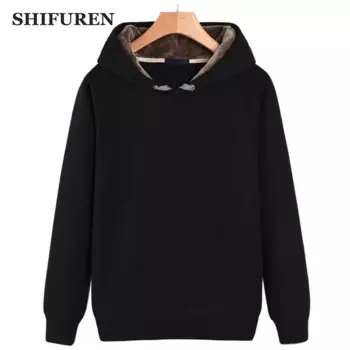 SHIFUREN зимние теплые пуловеры с капюшоном, флисовые толстовки, Свободные повседневные джемперы с капюшоном, хип-хоп мужской спортивный костюм размера плюс S-4XL