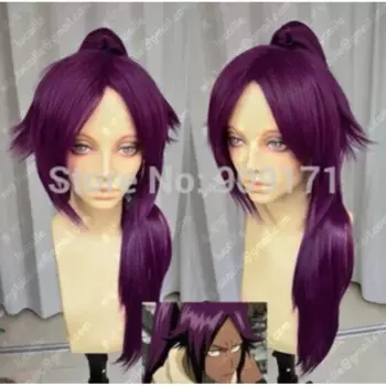 Шихуин Yoruichi 60 см, фиолетовая Лолита, косплей, искусственный парик с хвостом