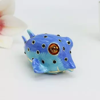 SHINNYGIFTS металлическая шкатулка для украшений в форме рыбы фугу