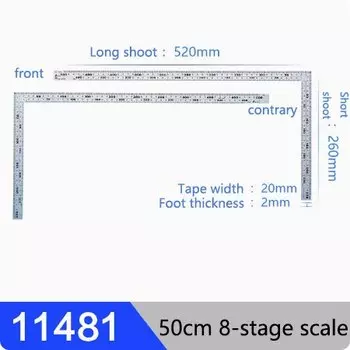 SHINWA Пингвин утолщенная нержавеющая сталь 90 градусов Деревообработка угловая кривошипная линейка Высокая точность JIS промышленный класс 10405