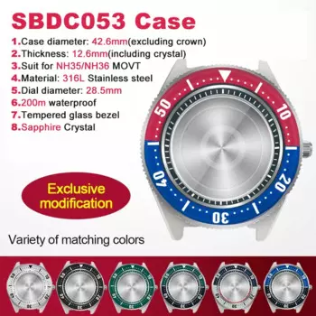 Шип 42,6 мм для SBDC053 62MAS модифицированный Чехол Двойной сапфировый Кристалл 200 м водонепроницаемые стильные стальные часы для дайвинга 316L
