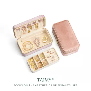 TAIMY Розовая бархатная шкатулка для украшений