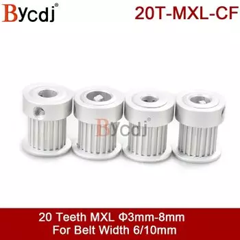 Шкив ГРМ MXL с 20 зубьями, с алюминиевым отверстием 3/3, 175/4/5/6/6, 35/7/8 мм, для ширины 6/10 мм, MXL, зубчатое колесо с синхронным ремнем 20 T