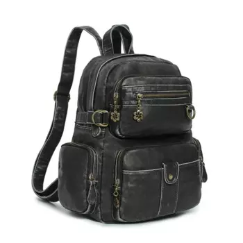 Школьная сумка Angelkiss обратно в школу, большая вместительная сумка на плечо, женский новый черный винтажный рюкзак, модный женский рюкзак