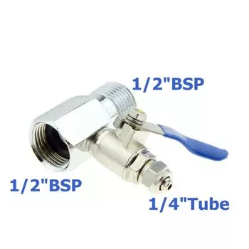 Шланг 8 мм, 10 мм, 1/4 дюйма, 3/8 дюйма, наружная резьба 1/4 дюйма, BSP, 1/2BSP, прямой 2-ходовой металлический шаровой клапан, фитинг для воды, пневматическое воздушное масло