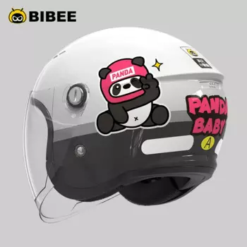 Шлем BIBEE детский, с открытым лицом, с пандой