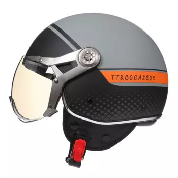 Шлем мотоциклетный унисекс полуоткрытый в ретро стиле, сертификат DOT