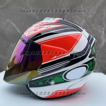 Шлем Ram3 Hayden для мужчин и женщин, мотоциклетный шлем 4 зеленых половинчатых, для езды по бездорожью и горам