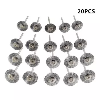 10/20 шт., 22 мм, колесная щетка из нержавеющей стали, аксессуары для вращающихся инструментов для мини-дрели Dremel, вращающиеся инструменты, шлифовальные инструменты, проволочная щетка