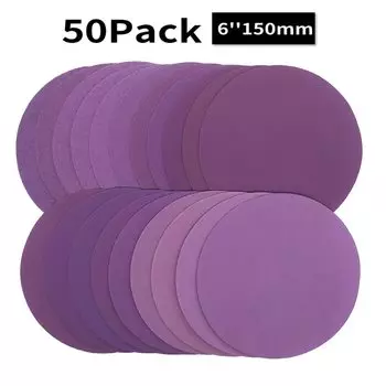 Шлифовальные диски, 6-дюймовая накидная бумага с зернистостью 60-10000, 150 мм для произвольной орбитальной шлифовальной машины, деревообработки, автомобилей по металлу, автомобилей