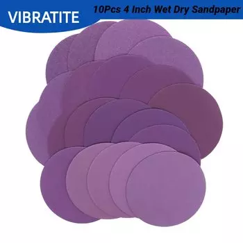 Шлифовальные диски VIBRATITE 10 шт., 4 дюйма, 60-10000 Грит, водонепроницаемые