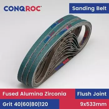 Шлифовальные ленты CONQROC 30 шт., 9x533 мм, зернистость 40-120