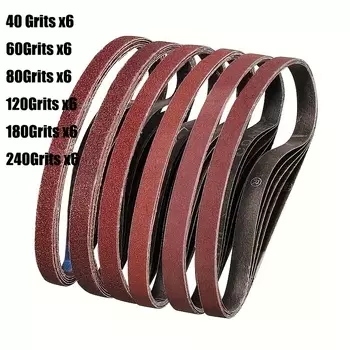 Шлифовальные ленты из оксида алюминия, 457x13 мм, 36 шт. (1/2x18 дюймов), размеры 40/60/80/120/180/240, идеально подходят для шлифовки дерева