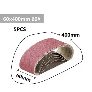 Шлифовальные ленты XCAN 60x400 мм, зернистость 40/60/80/120 (5 шт.)