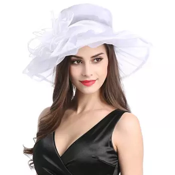 Шляпка от солнца из органзы с широкими полями для женщин