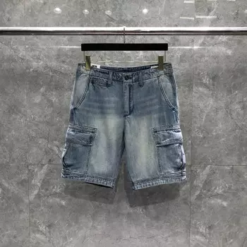 Шорты Denims мужские с несколькими карманами, свободные уличные штаны средней длины, модная повседневная Уличная одежда, спортивные джинсы