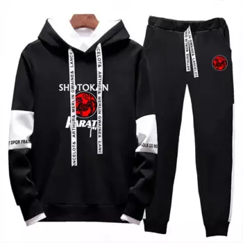 Shotokan Karate 2024 мужской новый спортивный костюм с длинным рукавом Свитшот худи пуловер Топы спортивные брюки с капюшоном повседневные костюмы из двух предметов