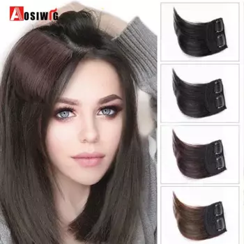 Шпилька для волос Aosiwig на клипсе, цельная бесшовная подкладка для искусственных волос, черные натуральные волосы для наращивания, искусственные синтетические волосы для женщин
