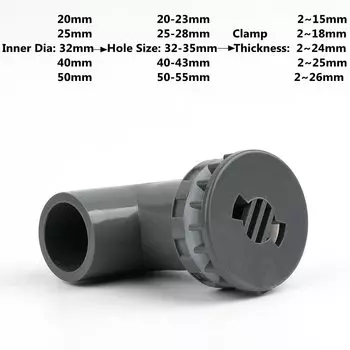 SHSMFC фитинги ПВХ 90°, серый, 20/25/32/40/50 мм