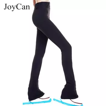 Штаны для катания на коньках JoyCan, черные тренировочные флисовые лыжные леггинсы для девочек