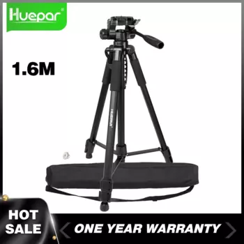 Штатив Huepar 1,6 м/62,99 дюйма для лазерного уровня, регулируемая подставка с 3-ходовой поворотной панорамной головкой, БЫСТРОРАЗЪЕМНАЯ пластина с креплением 1/4 дюйма, 5/8 дюйма