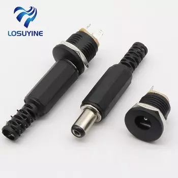 Штекерный разъем питания постоянного тока 5,5x2,1 мм + Штекерный разъем адаптера