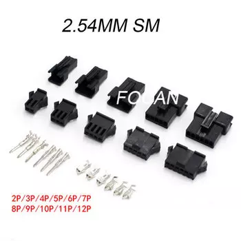 Штепсельная Вилка SM 2,54 мм для электрического велосипеда, скутера, мотоцикла, семейного комплекта 2, 3, 5, 6 контактов, комплект электрических проводов для контроллера