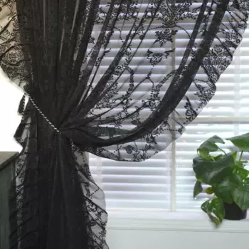 Шторы AiFish черные просвечивающие из полиэстера