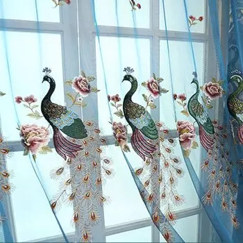 Шторы AiFish просвечивающиеся полиэстер 1 панель