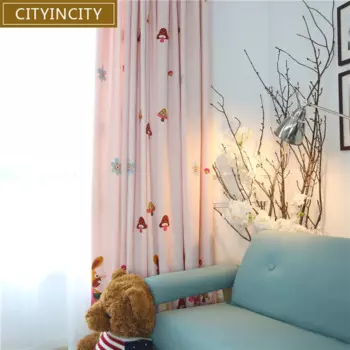 Шторы CITYINCITY тканевые с вышивкой, занавески из искусственного льна с мультяшным рисунком для гостиной, детской спальни, Детские драпировки на заказ