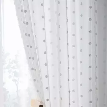 Шторы HMYI просвечивающиеся белые из полиэстера