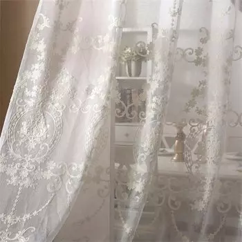 Шторы YCENTRE белые из полиэстера