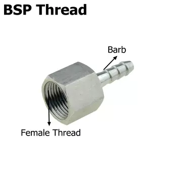 Штуцер шланга из нержавеющей стали WYWBEY 6-19 мм, внутренняя резьба 1/4-1/2 BSP