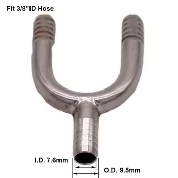 Штуцер Wye Brew Shark нержавеющая сталь 1/4" 3/8"