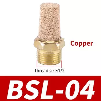 Шумоподавитель для пневматического глушителя BSL-01, латунное медное соединение выхлопа воздуха BSP 1/8 дюйма 1/4 дюйма 3/8 1/2 3/4 1 дюйма 1,5 дюйма 2 дюйма M5 M6