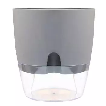 Шунмайи двухслойный самополивающийся цветочный горшок серый