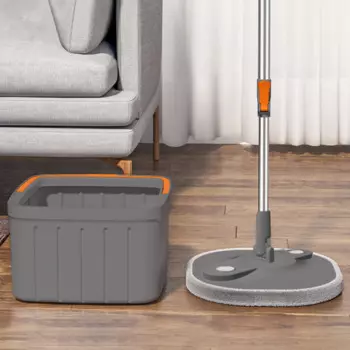 Швабра с выдвижной ручкой и ведром, 360 °