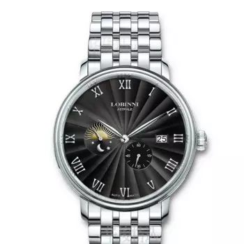 Швейцарские роскошные брендовые сапфировые японские автоматические механические мужские часы LOBINNI MIYOTA, Водонепроницаемые многофункциональные L12031