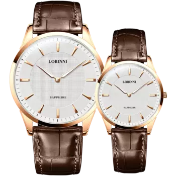 Швейцарский роскошный бренд LOBINNI 6 мм ультратонкие кварцевые женские часы Простой стиль водонепроницаемые светящиеся парные часы L3007